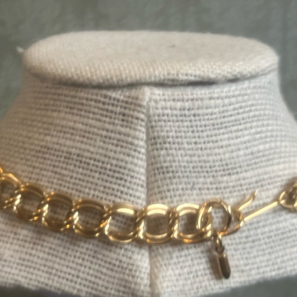 Avon Double Link Necklace/ Faux Pearl Heart with Rhinestones Pendant - Picture 2 of 3